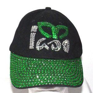 IASO bejeweled Black Hat Adjustable Hat #135